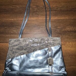 Vintage Leather Metallic Handbag